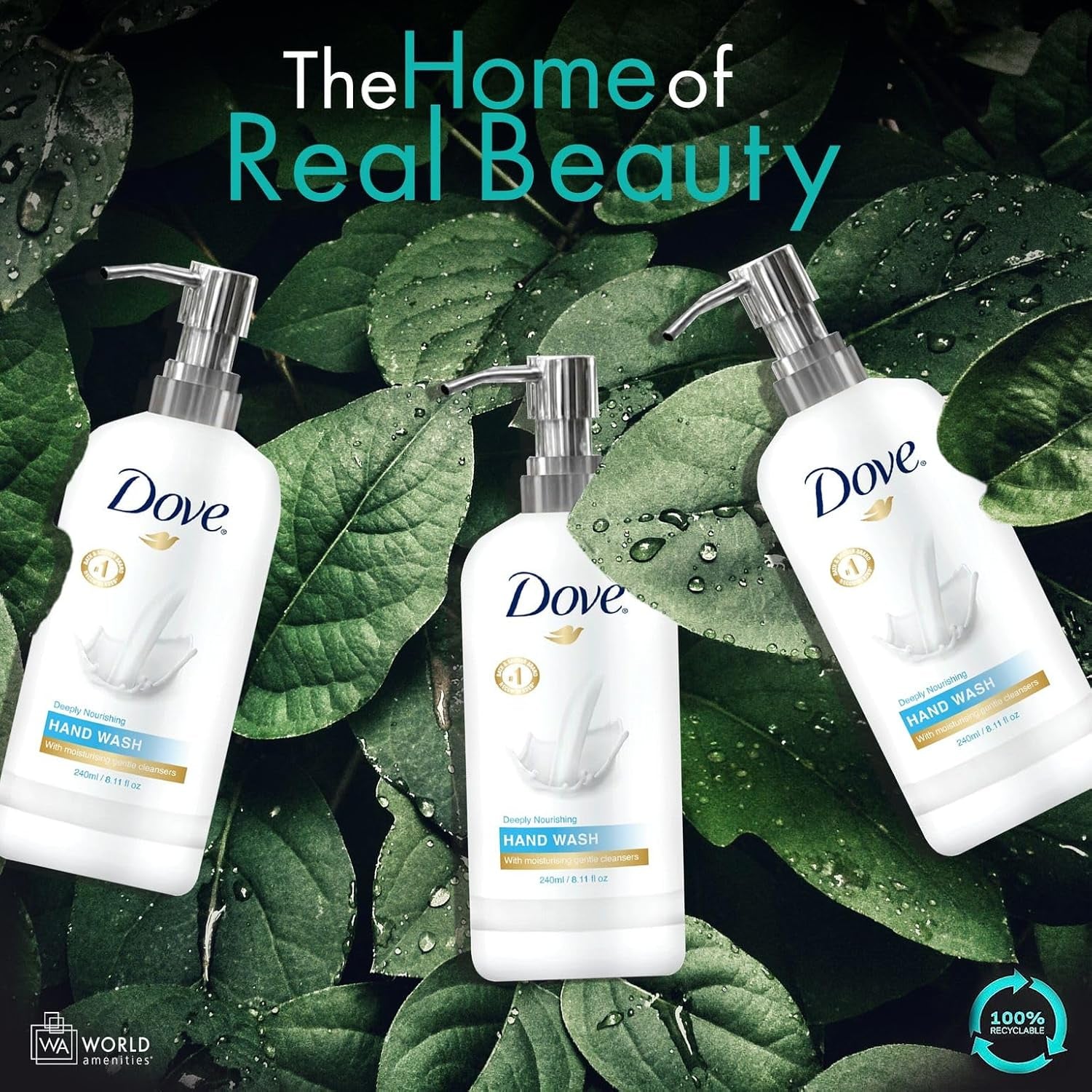 World Amenities Dove Hand Wash - Long Lasting Deep Moisturizer Hand Wash for Sensitive Skin