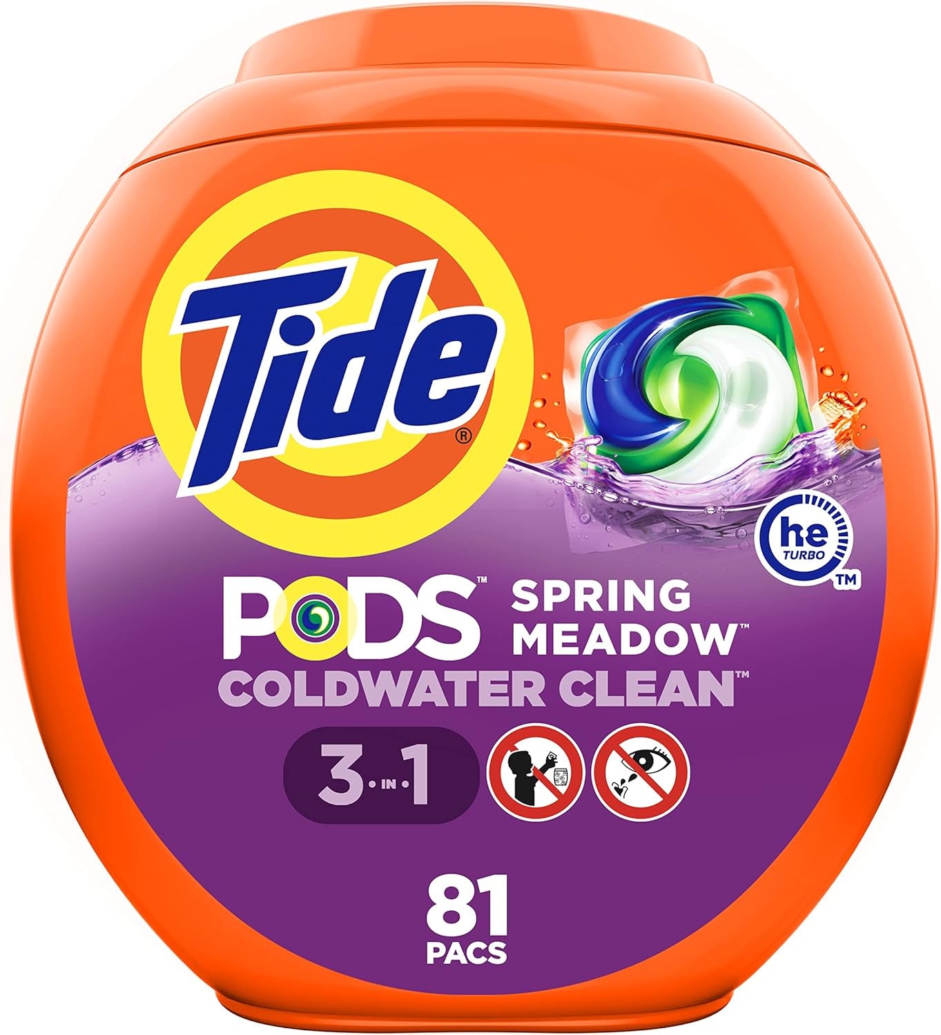 Tide PODS Laundry Detergent Pacs, 3-In-1 Stain Remover, Odor Fighter, Color Protector, 76 Count, HE Compatible, Original Scent