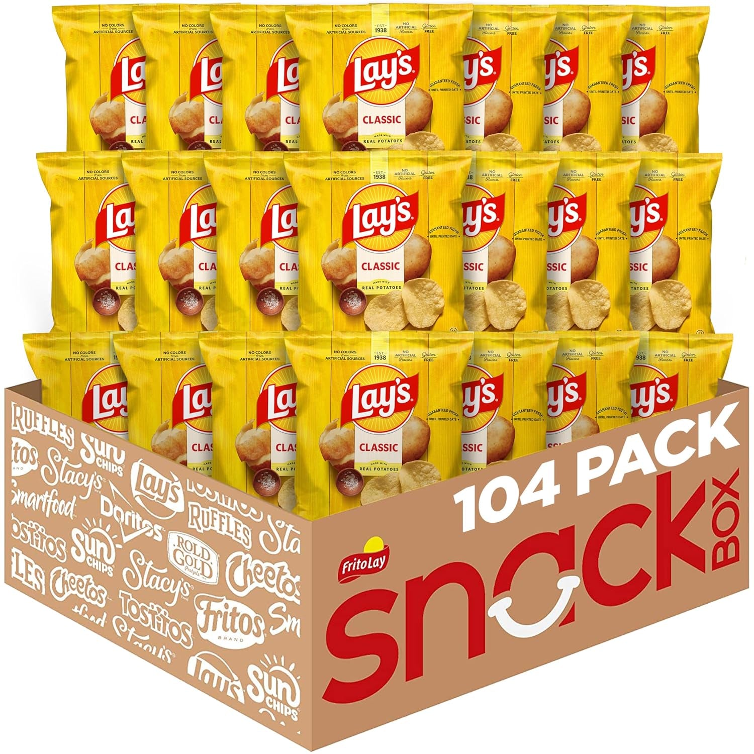 Lay'S Potato Chips, Classic, 1 Ounce (Pack of 40)